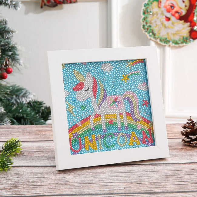 DIY Kids Unicorn Diamond Art Painting 15x15cm - Creative Serenity