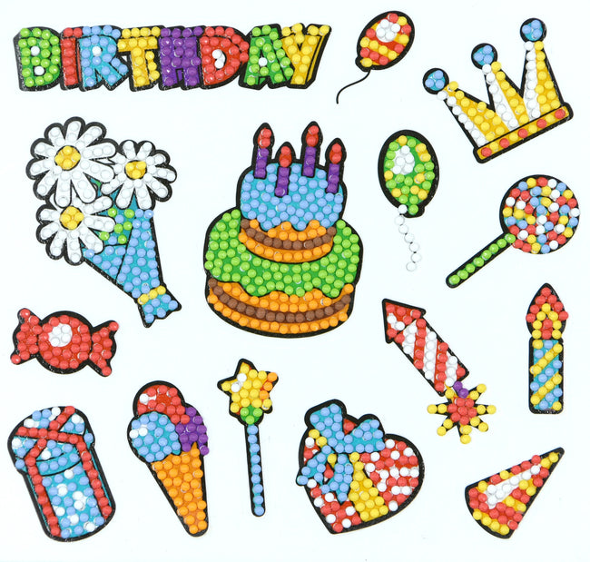 DIY Kids Birthday Diamond Art Stickers - Creative Serenity