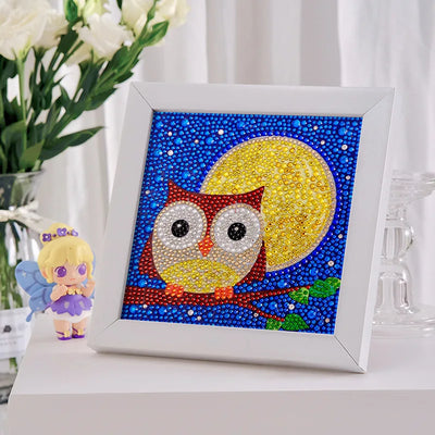 DIY Kids Owl Diamond Art Painting 15x15cm - Creative Serenity