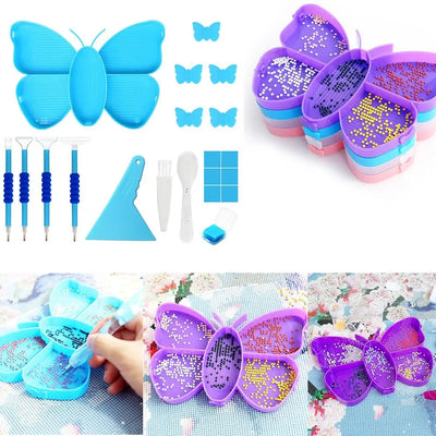 Butterfly Grid Drill Diamond Art Tray - Creative Serenity
