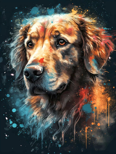5D Golden Retriever Dog DIY Diamond Art Painting Animals 30x40cm - Creative Serenity