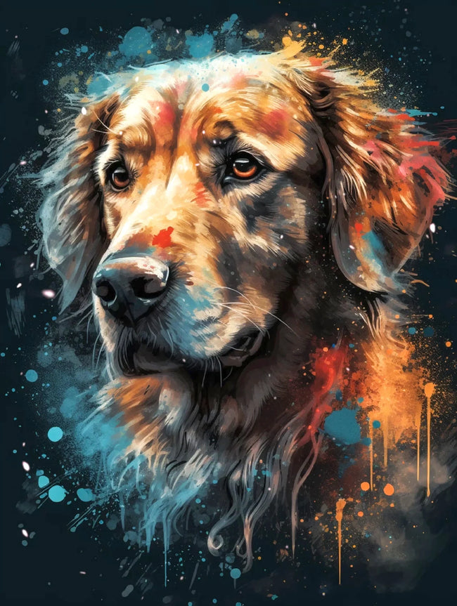 5D Golden Retriever Dog DIY Diamond Art Painting Animals 30x40cm - Creative Serenity