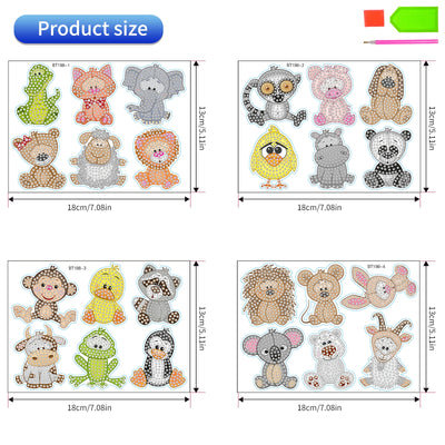 DIY Kids Animals Diamond Art Stickers - Creative Serenity
