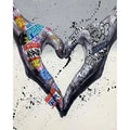 DIY Graffiti Heart Hands Painting By Numbers Art - Creative Serenity