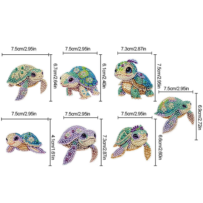 DIY Kids Turtles Diamond Art Refrigerator Magnets - Creative Serenity