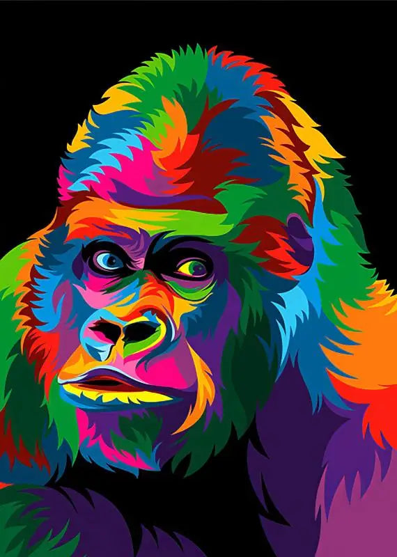 DIY Rainbow Gorilla Diamond Art Painting Animals - Creative Serenity