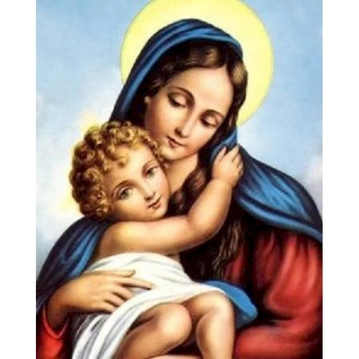 DIY Mary & Jesus Oil Painting By Numbers Art - Creative Serenity