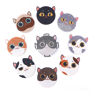 8 Pack - DIY Cat Diamond Art Coasters - Creative Serenity
