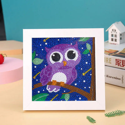 DIY Kids Owl Diamond Art Painting 15x15cm - Creative Serenity