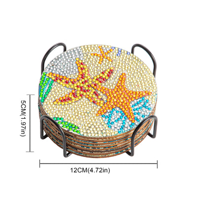 8 Pack - DIY Sea Diamond Art Coasters - Creative Serenity