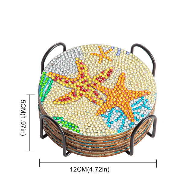 8 Pack - DIY Sea Diamond Art Coasters - Creative Serenity