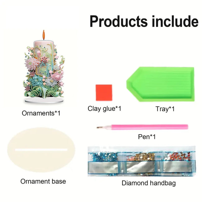 DIY Candle Diamond Art Decoration - Creative Serenity