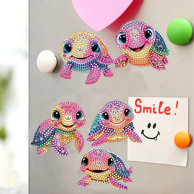 DIY Kids Turtles Diamond Art Refrigerator Magnets - Creative Serenity