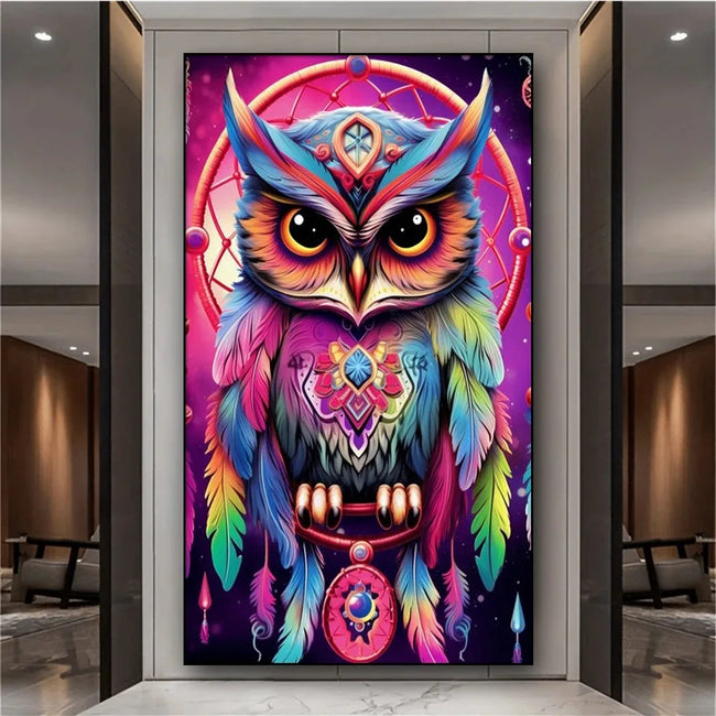 DIY Dream Catcher Owl Diamond Art Painting - Creative Serenity