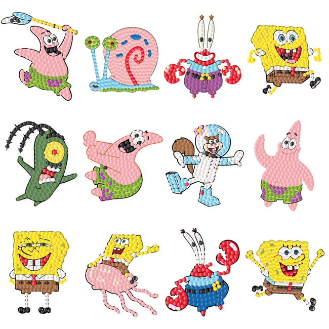 DIY Kids SpongeBob Diamond Art Stickers - Creative Serenity