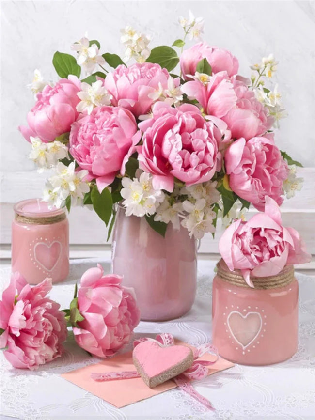 DIY Pink Roses Flowers 5D Diamond Art Painting 30x40cm - Creative Serenity