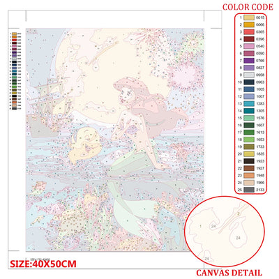 DIY The Little Mermaid Painting By Numbers Oil Art - Creative Serenity