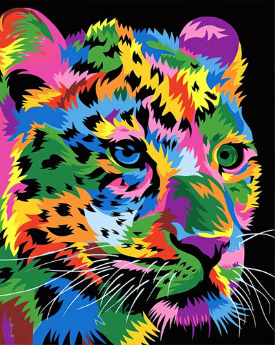 DIY Rainbow Leopard Diamond Art Painting Animals - Creative Serenity
