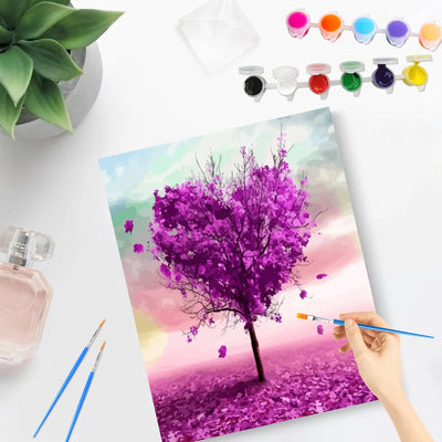 DIY Heart Tree Painting By Numbers Art - Creative Serenity