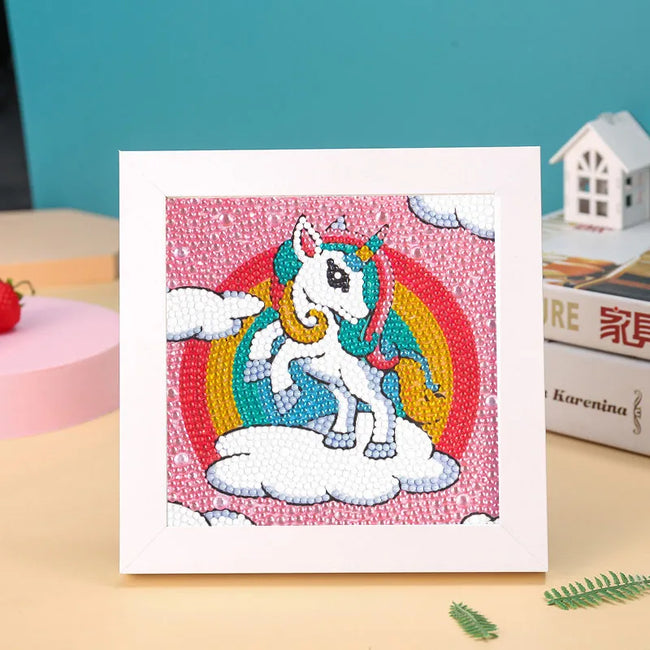 DIY Kids Unicorn Diamond Art Painting 15x15cm - Creative Serenity