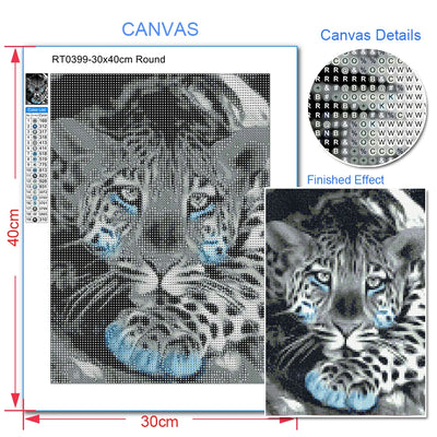 5D Leopard DIY Diamond Art Painting Animals 30x40cm - Creative Serenity