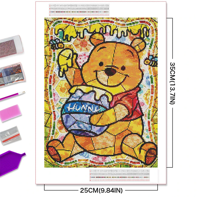 DIY Winnie The Pooh Cartoon Mosaic 5D Diamond Art Painting 30x40cm - Creative Serenity