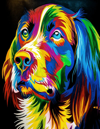 DIY Rainbow Spaniel Dog Diamond Art Painting Animals - Creative Serenity