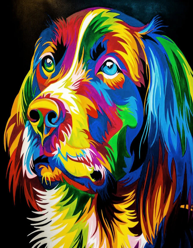 DIY Rainbow Spaniel Dog Diamond Art Painting Animals - Creative Serenity