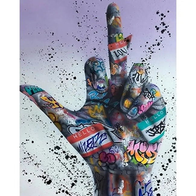DIY Graffiti Middle Finger Painting By Numbers Art - Creative Serenity