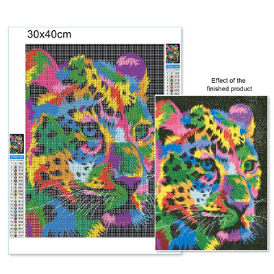 DIY Rainbow Leopard Diamond Art Painting Animals - Creative Serenity