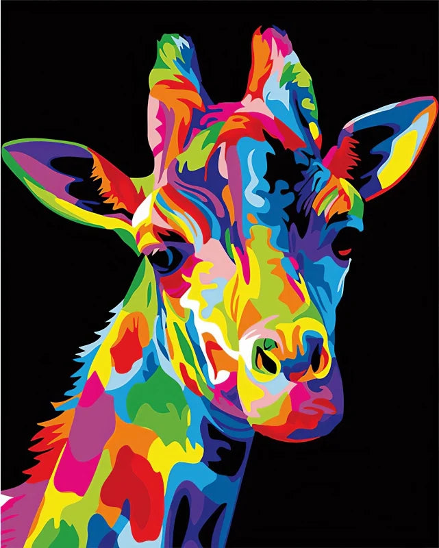 DIY Rainbow Giraffe Diamond Art Painting Animals - Creative Serenity