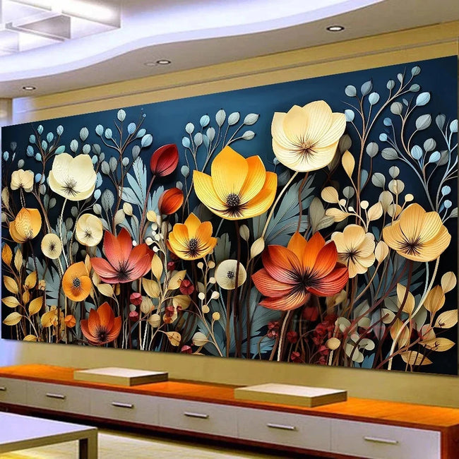 Large Flowers 5D DIY Diamond Art Painting - Creative Serenity