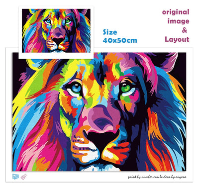DIY Lion Digital Painting By Numbers Animal Art - Creative Serenity