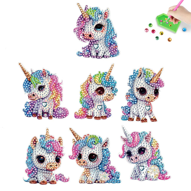 DIY Kids Unicorns Diamond Art Refrigerator Magnets - Creative Serenity