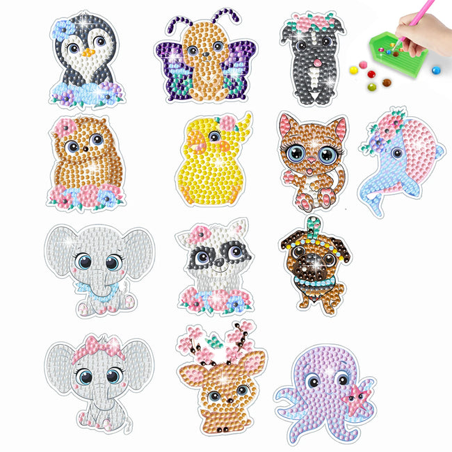 DIY Kids Animals Diamond Art Stickers - Creative Serenity