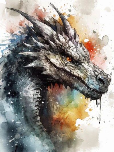 5D Dragon DIY Diamond Art Painting Animals 30x40cm - Creative Serenity