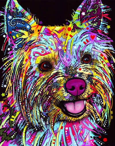 DIY Rainbow Yorkie Dog Diamond Art Painting Animals - Creative Serenity