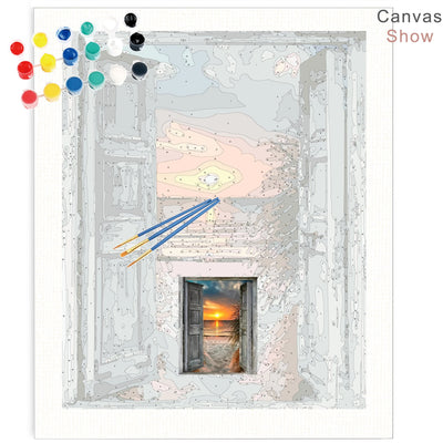 DIY Beach Sunset Acrylic Painting By Numbers - Creative Serenity