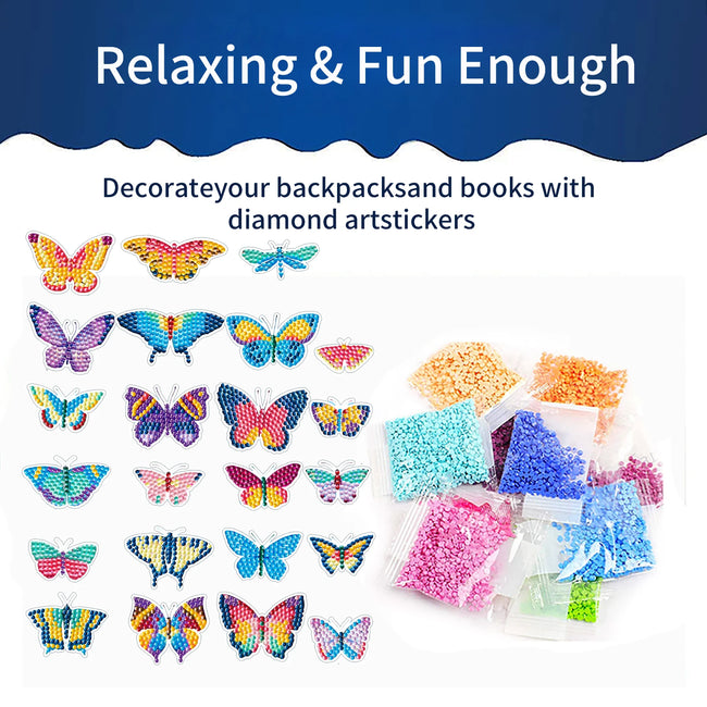 DIY Kids Butterflies Diamond Art Stickers - Creative Serenity