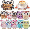 DIY Kids Owl Diamond Art Coasters - 10 Pack - Creative Serenity