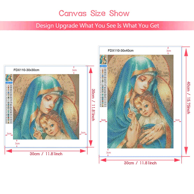 DIY 5D Jesus & Mary Diamond Art Painting 30x40cm - Creative Serenity
