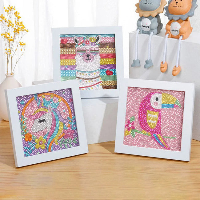 DIY Kids Unicorn Diamond Art Painting 15x15cm - Creative Serenity