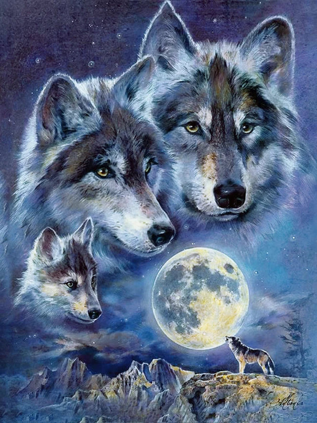 DIY Wolves 5D Diamond Art Painting 30x40cm - Creative Serenity