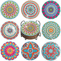 8 Pack - DIY Mandala Diamond Art Coasters - Creative Serenity