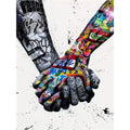 DIY Graffiti Holding Hands Painting By Numbers Art - Creative Serenity