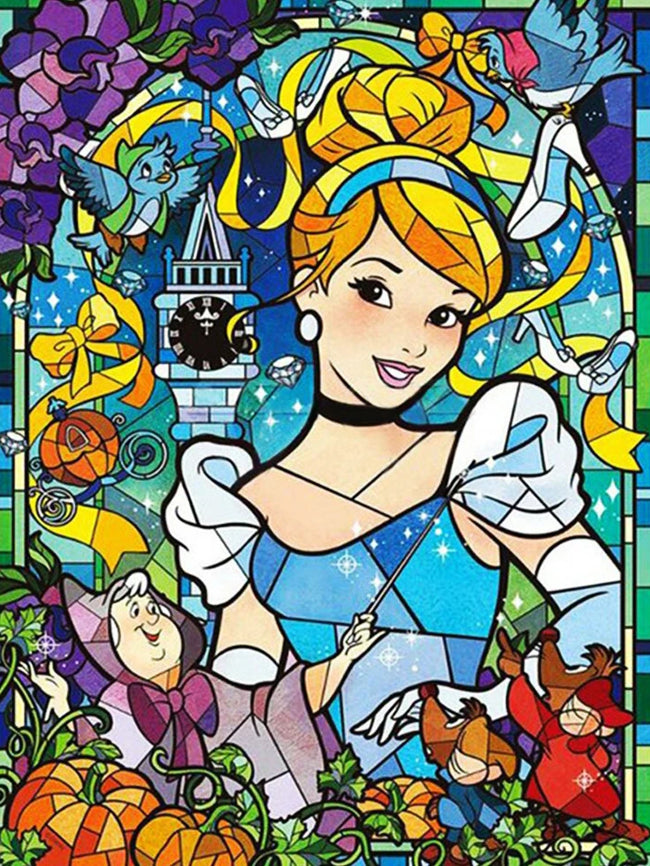 5D Cinderella Diamond Mosaic Diamond Art Princess 30x40cm - Creative Serenity