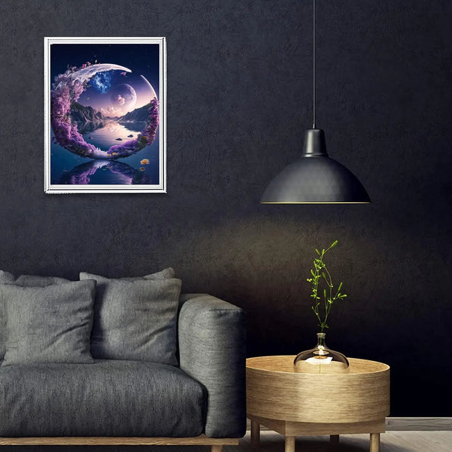 DIY Moon & Sea Diamond Art Painting 30x40cm - Creative Serenity