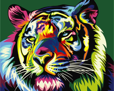 DIY Rainbow Tiger Diamond Art Painting Animals - Creative Serenity