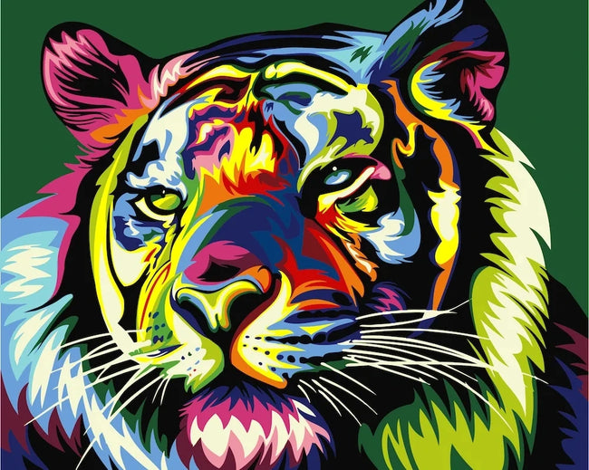DIY Rainbow Tiger Diamond Art Painting Animals - Creative Serenity