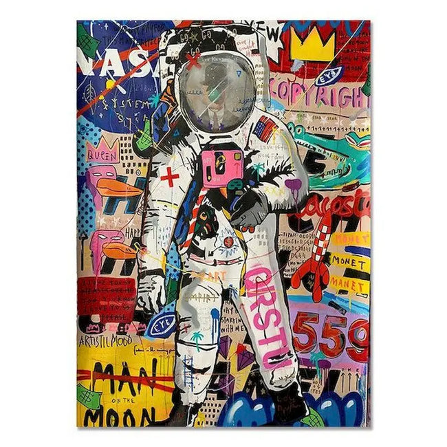 DIY Graffiti Astronaut Painting By Numbers Art - Creative Serenity